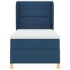 vidaXL Boxspringbett mit Matratze Dunkelgrau 90x190 cm Blau Stoff