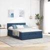 vidaXL Ottoman-Bett mit Matratze Blau 140x200 cm Stoff