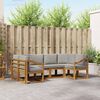 vidaXL Outdoor-Sofagarnitur mit Kissen 6 pcs Nat&uuml;rlich und Hellgrau
