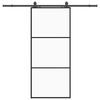 vidaXL Schiebet&uuml;r mit Beschlag Schwarz 90x205 cm ESG-Glas