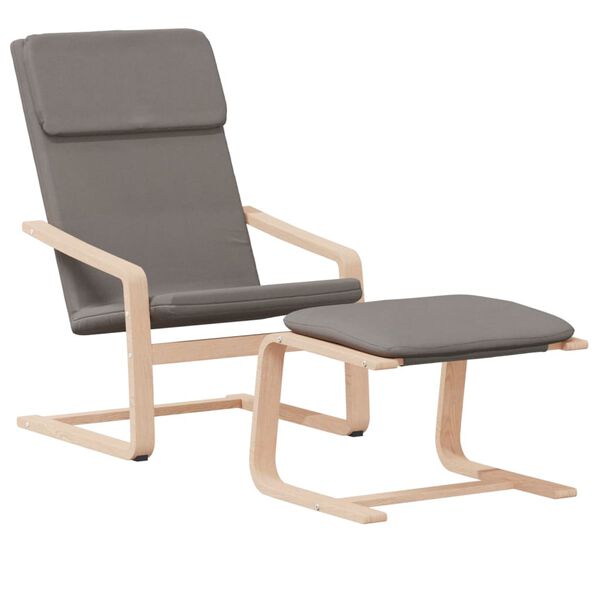 vidaXL Relaxsessel mit Hocker Taupe Stoff