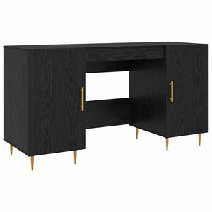 vidaXL Schreibtisch mit Regal Schwarz Eichen-Optik 140 x 50 x 75 cm