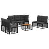 vidaXL Outdoor-Sofagarnitur 8 stk. Schwarz und Dunkelgrau Polyester
