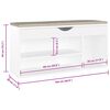 vidaXL Schuhbank mit Kissen Wei&szlig; 104x30x49 cm Holzwerkstoff