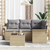 vidaXL Gartensofa-set mit Speicher 5 pcs Beige Poly-Rattan