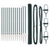 vidaXL Zaunpfosten Gr&uuml;n 25 x 1,6 m (25 mm Netz) Stahl und PVC