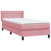 vidaXL Boxspringbett mit Matratze Rosa 90x210 cm Samt