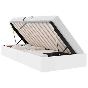 vidaXL Ottoman Bettgestell Reinwei&szlig; 90 x 200 cm Kunstleder