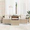 vidaXL Gartensofa-set mit Kissen 5 pcs Beige Poly-Rattan