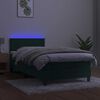 vidaXL Boxspringbett mit Matratze & LED Dunkelgr&uuml;n 90x200 cm Samt