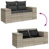 vidaXL 7-tlg. Garten-Sofagarnitur mit Kissen Hellgrau Poly Rattan