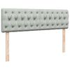 vidaXL Ottoman-Bett mit Matratzen Hellgrau 160x200 cm Samt