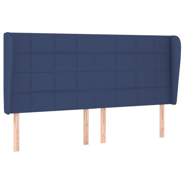vidaXL Kopfteil mit Ohren Blau 163x23x118/128 cm Stoff