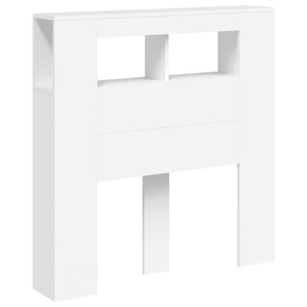 vidaXL LED-Kopfteil Wei&szlig; 100x18,5x103,5 cm Holzwerkstoff