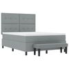 vidaXL Boxspringbett mit Matratze Hellgrau 140 x 200 cm Stoff