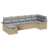 vidaXL Gartensofa-set 7 stk. Beige und Hellgrau Poly-Rattan