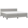 vidaXL Boxspringbett mit Matratze & LED Hellgrau 200x200 cm Stoff