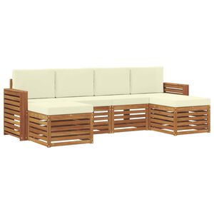 vidaXL Sofagarnituren 6 pcs Natur und Creme Massivholz Akazie
