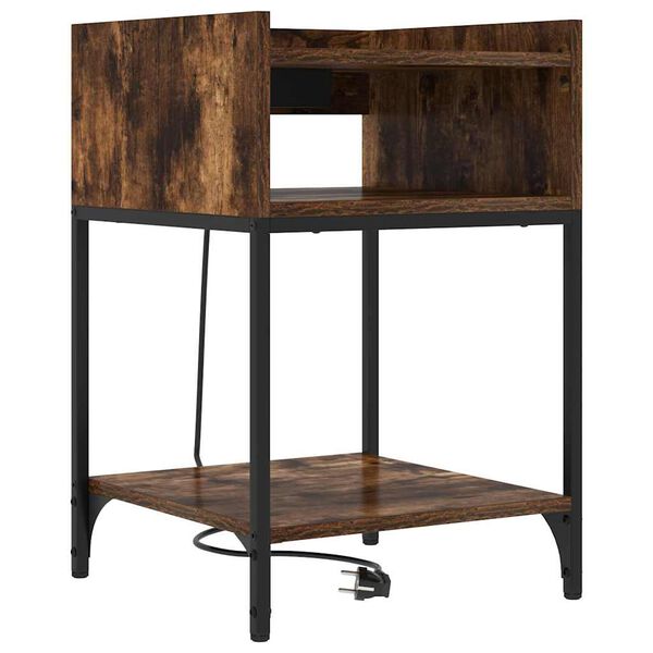 vidaXL Nachttisch Ger&auml;ucherte Eiche 40 x 40 x 61 cm Holzwerkstoff