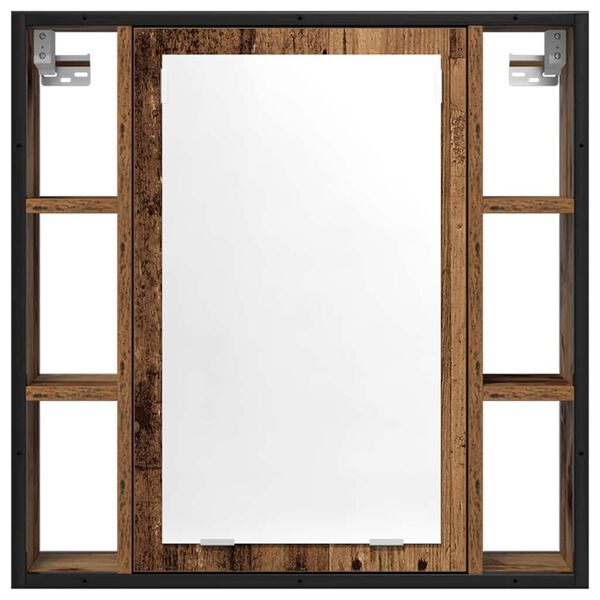 vidaXL Bad-Spiegelschrank Altholz-Optik 60x16x60 cm Holzwerkstoff