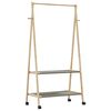 vidaXL Kleiderst&auml;nder mit Ablagen und Rollen 96x45,5x155,5 cm Bambus