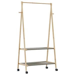 vidaXL Kleiderst&auml;nder mit Ablagen und Rollen 96x45,5x155,5 cm Bambus