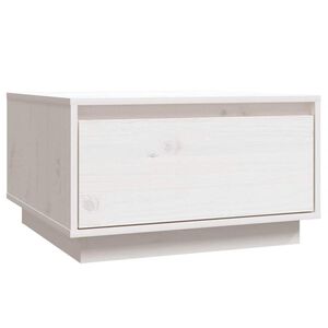 vidaXL Couchtisch Wei&szlig; 55x56x32 cm Massivholz Kiefer