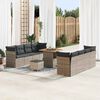 vidaXL Garten-Sofa-Set mit Kissen mit Speicher 11 pcs Grau