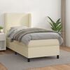 vidaXL Boxspringbett mit Matratze Creme 100x200 cm Kunstleder