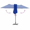vidaXL Gartenparasol Blau 370 x 197 x 239 cm Pulverbeschichteter Stahl