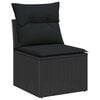 vidaXL Garten-Sofa-Set mit Kissen mit Kissen Schwarz 100 x 100 x 71 cm