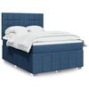vidaXL Boxspringbett mit Matratze Blau 140x190 cm Stoff