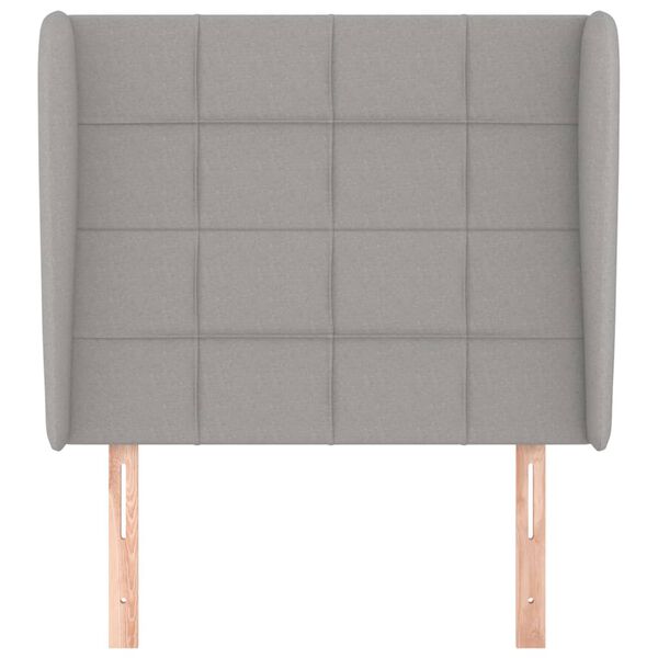 vidaXL Kopfteil mit Ohren Hellgrau 103x23x118/128 cm Stoff