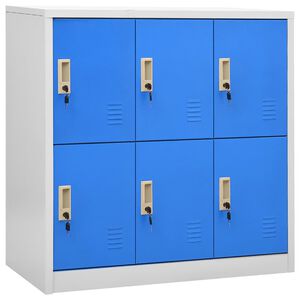 vidaXL Schlie&szlig;fachschrank Hellgrau und Blau 90x45x92,5 cm Stahl