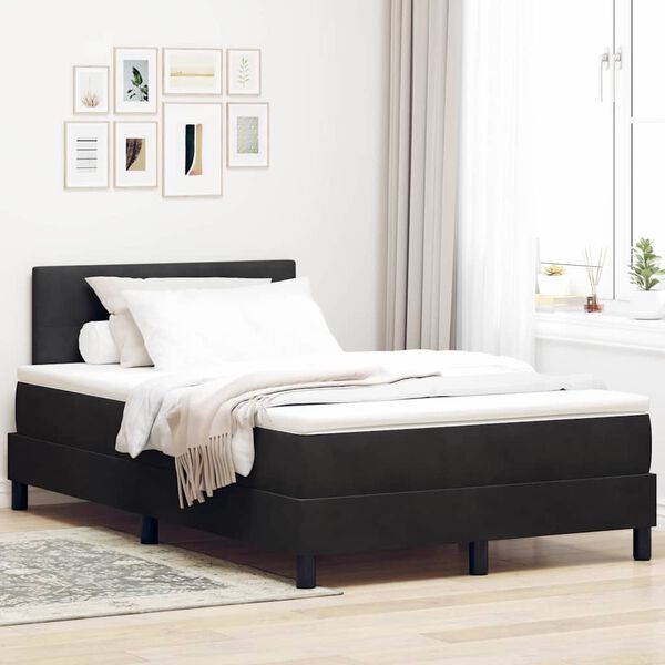 vidaXL Boxspringbett mit Matratze Schwarz 120 x 190 cm Samt