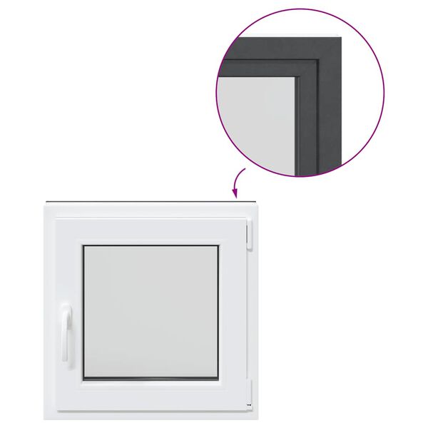 vidaXL Kellerfenster "RISOR" 50x50 cm Drehkipp DIN Rechts Anthrazit