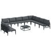 vidaXL Gartensofa-set 11 stk. Schwarz Stahl