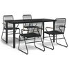 vidaXL 5-tlg. Garten-Essgruppe Schwarz PVC Rattan