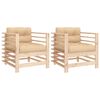 vidaXL Gartenst&uuml;hle mit Kissen 2 Stk. Massivholz Kiefer