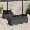 vidaXL Gartensofa-set mit Kissen 6 pcs Schwarz Poly-Rattan