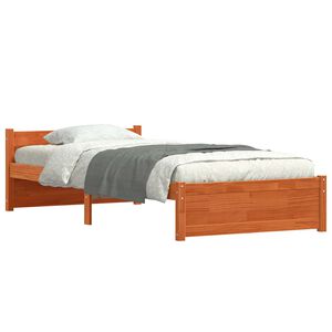 vidaXL Bettrahmen Wachsbraun 195,5 x 80,5 x 51 cm Massives Kiefernholz