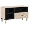 vidaXL TV-Schr&auml;nk Wei&szlig; 80 x 33,5 x 46 cm Massivholz Mango