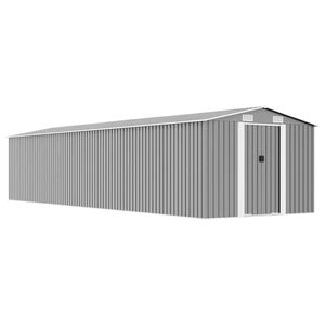 vidaXL Ger&auml;tehaus Grau 257x990x181 cm Verzinkter Stahl