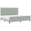 vidaXL Boxspringbett mit Kopfteil Hellgrau 200 x 200 cm Samt