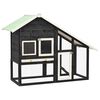 vidaXL Kaninchenstall Grau und Wei&szlig; 140x63x120 cm Tanne Massivholz