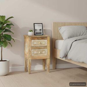 vidaXL Nachttisch Handbemalt 40&times;30&times;60 cm Mango Massivholz