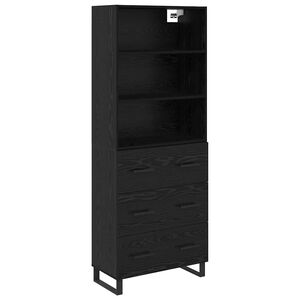 vidaXL Highboard 2 pcs Schwarz Eichen-Optik Holzwerkstoff