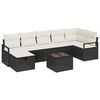 vidaXL Sofa Set 8 stk. 7-Sitzanzahl Schwarz und Creme Poly-Rattan