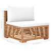 vidaXL 3-tlg. Garten-Lounge-Set mit Kissen Creme Massivholz Teak