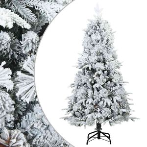 vidaXL K&uuml;nstlicher Scharnier-Weihnachtsbaum schneebedeckt Wei&szlig; 120 cm